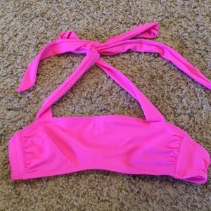 Pink halter bikini top